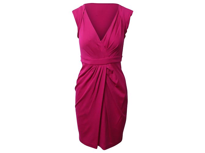 Robe Diane Von Furstenberg Taille 6 Rose Bali — Mousseline Brodée, Col V, Sans Manches, Neuve étiquetée !