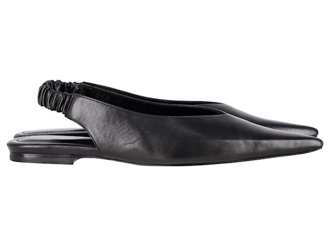 Chaussures plates à bride arrière Anine Bing Tara en cuir noir ref