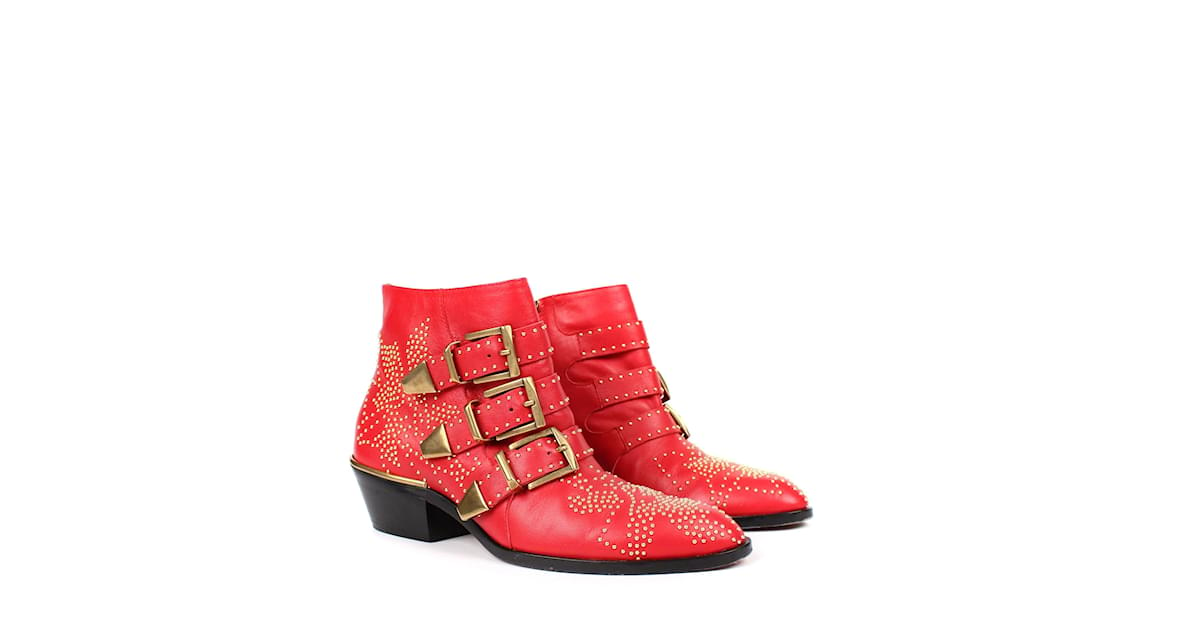 Chloe susanna boots clearance red