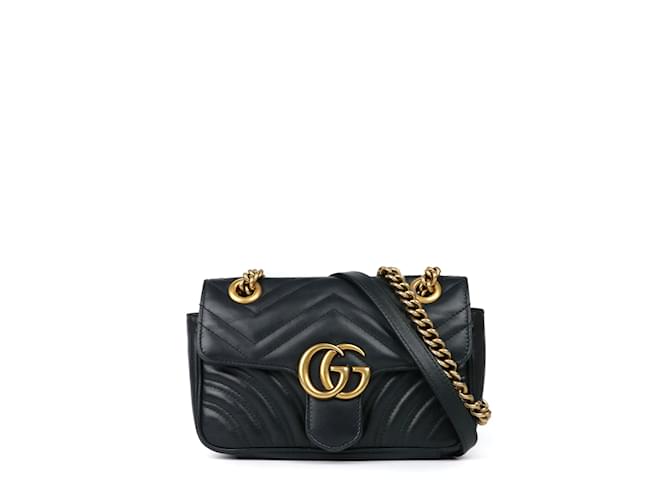 Gucci GG Marmont Mini leather shoulder bag Black