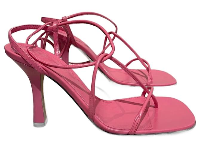BOTTEGA VENETA Sandals T.EU 37 Leather Pink ref.1016212