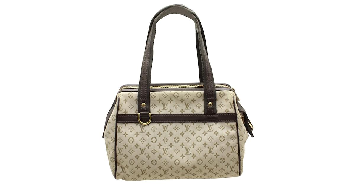 Louis Vuitton Josephine PM Handbag in Brown Mini Lin Canvas Cloth  ref.1016313 - Joli Closet