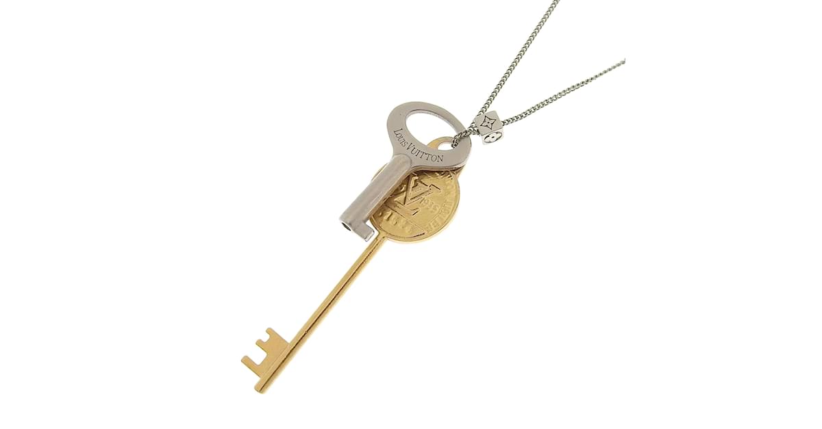 LOUIS VUITTON LV Key Necklace MP2842 Chain Silver & Gold Metal