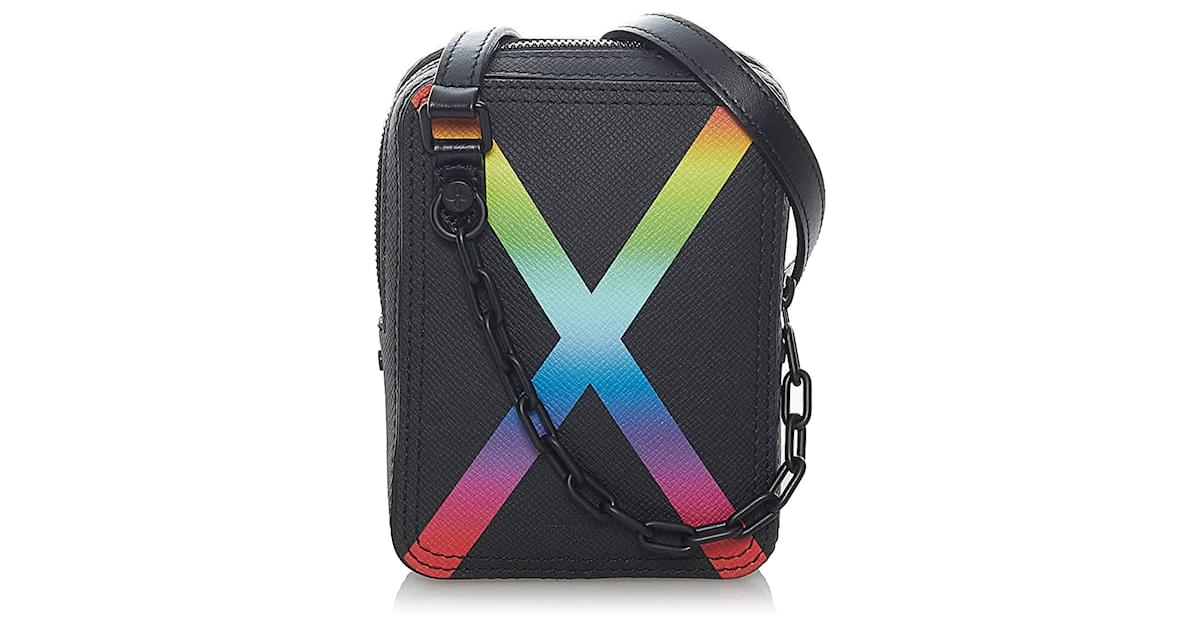 Louis Vuitton Black Taiga Rainbow Crossbody Bag Multiple colors