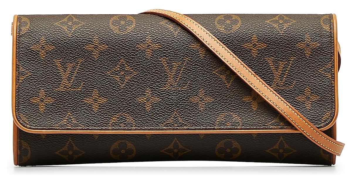 Louis Vuitton Brown Monogram Pochette Twin GM Leather Cloth ref.953561 -  Joli Closet