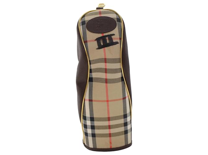 Autre Marque Burberrys Nova Check Golf Head Cover Nylon Beige Auth