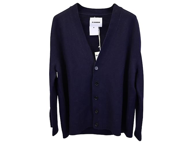 Jil Sander Boiled Cardigan in Navy Blue Wool ref.JC1017725 (Sold