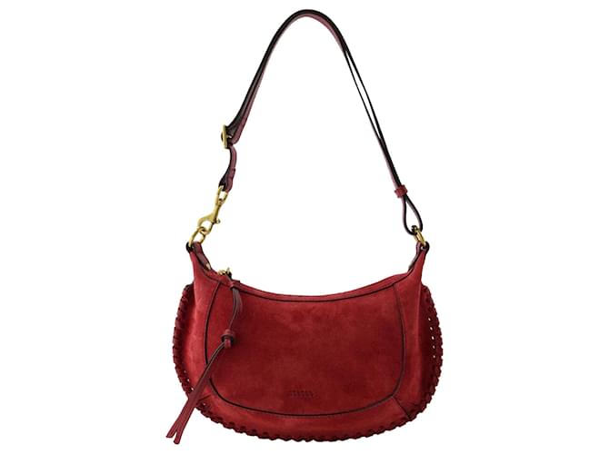 Sac bandouli?�re Oskan Moon Gb - Isabel Marant - Cuir - Bois de rose Veau fa?�on poulain Rouge 