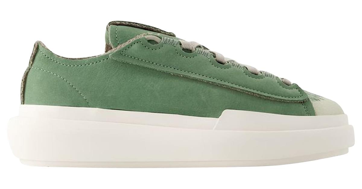 Y3 Nizza Low Sneakers - Y-3 - Leather - Green/white ref.1017878 - Joli ...