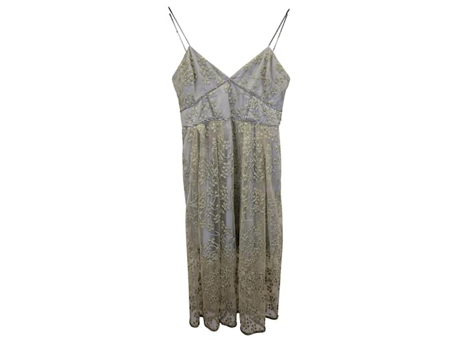 sachin and babi light blue dress Self portrait Self-Portrait Floral Embroidered Mesh Midi Dress in Grey  Polyester (Sold)