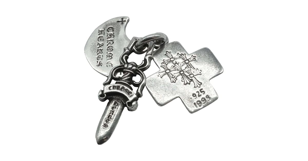 Chrome Hearts Three Trinkets Pendant Silvery Silver Metal ref.1017957