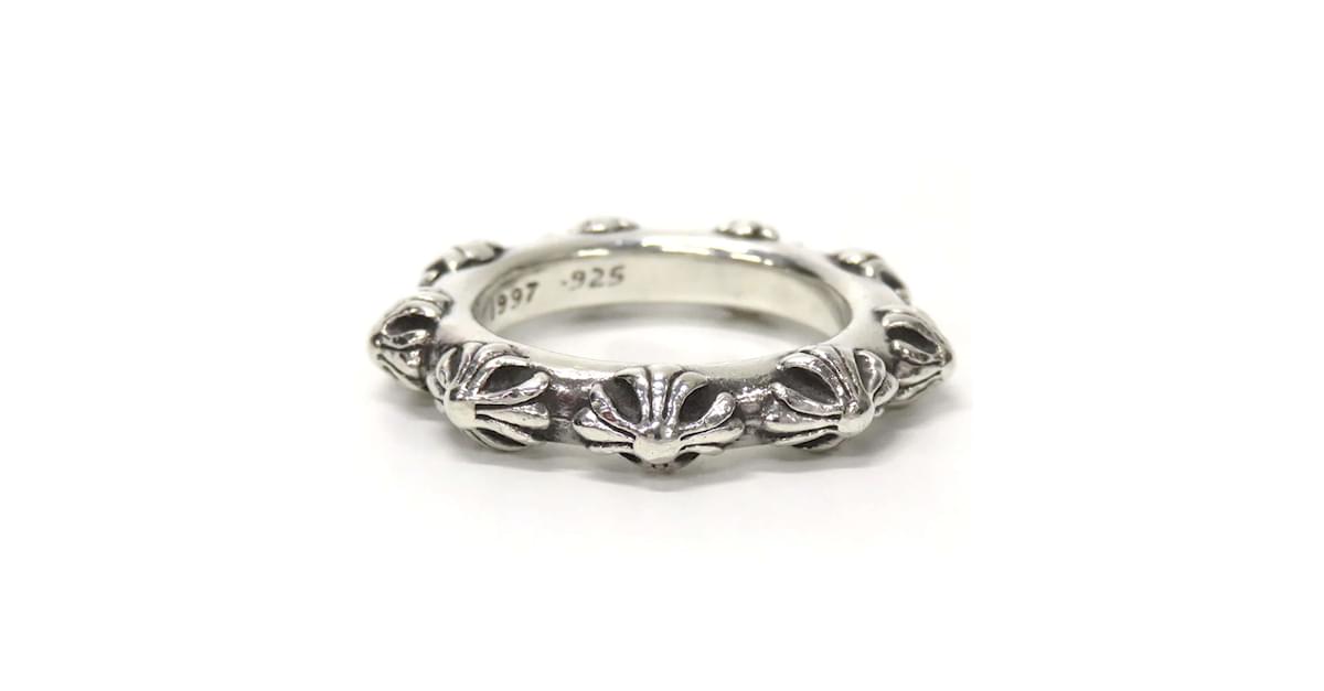 Chrome Hearts Cross Band Ring Silvery Silver Metal ref.1018174