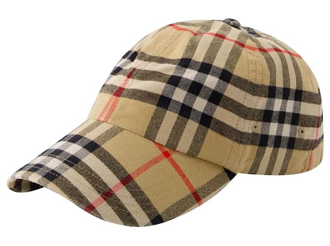 ハット Burberry All Weather Hat - Burberry - Cotton - Beige Explore a Burberry Beige Cotton Check Print Baseball Hat - M