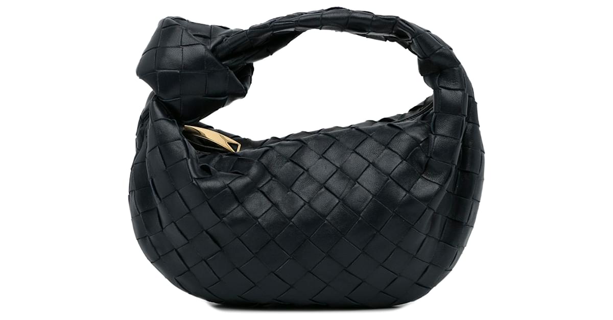 Jodie calfskin handbag Bottega Veneta Black in Pony-style calfskin