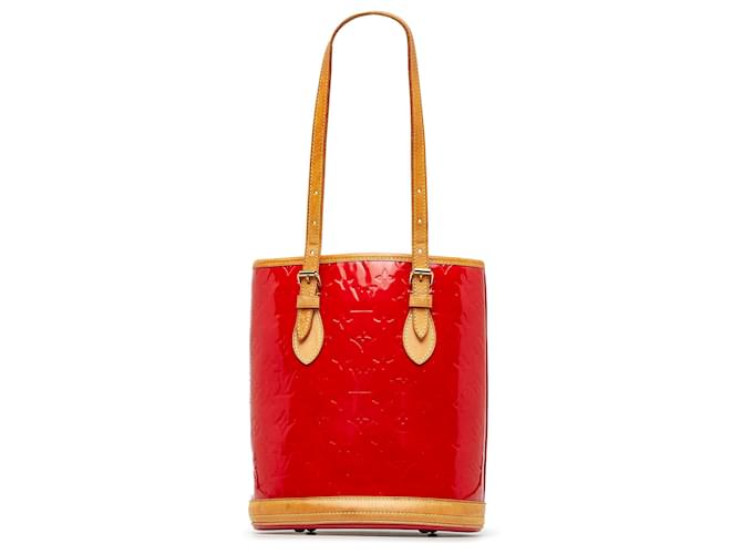 Bucket Louis Vuitton Petit Seau Vernis Rouge Cuir Cuir vernis ref