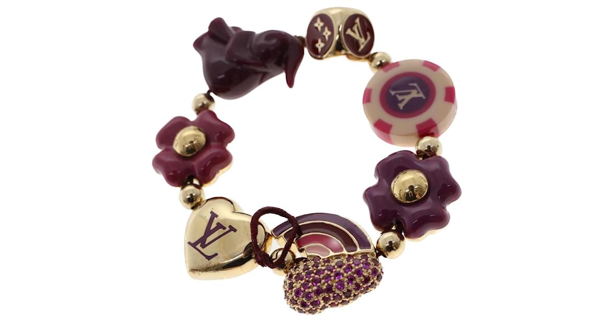 LOUIS VUITTON M66220 LV Tutti Lucky Gold tone Purple Charm