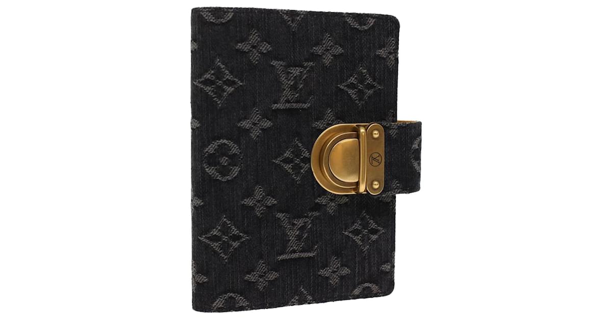 LOUIS VUITTON Denim Monogram Agenda PM Black 1284623