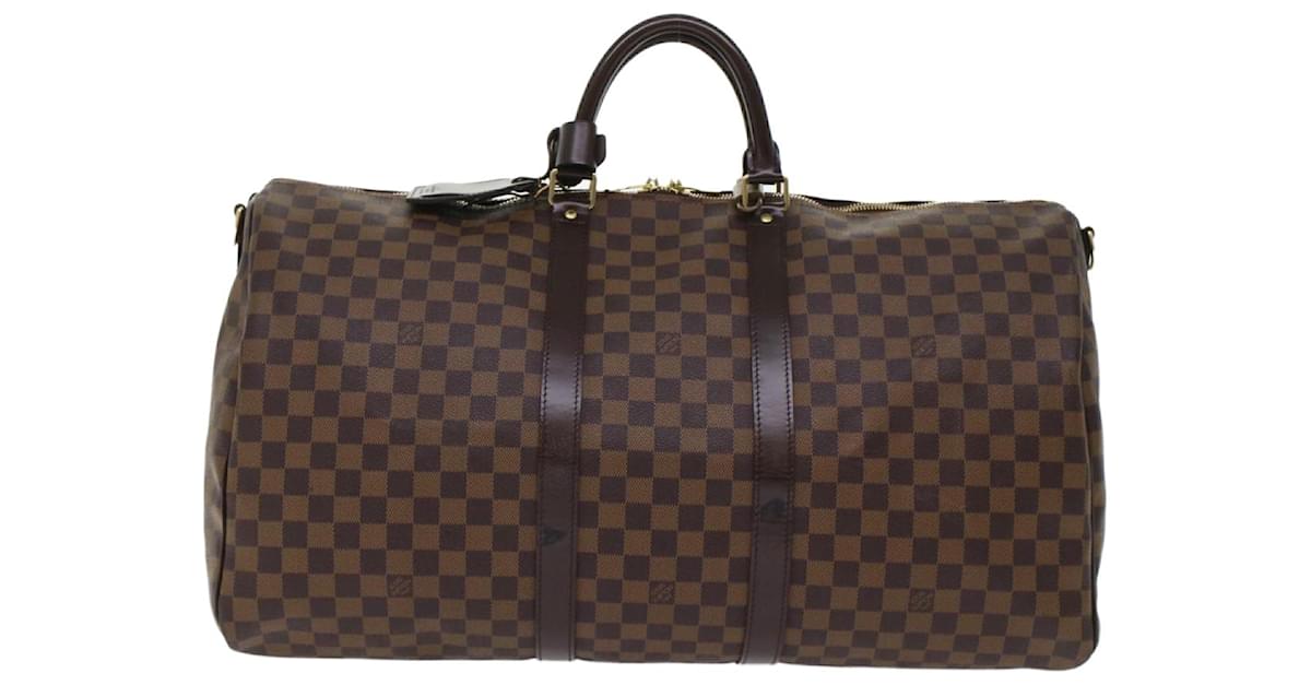 Louis Vuitton Keepall Bandouliere Damier Ebene 55 Brown - US