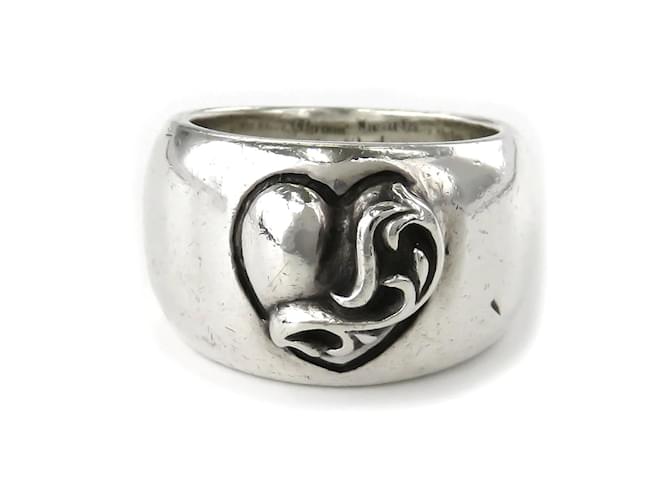 Chrome Hearts Heart Band Ring Silvery Silver Metal ref.JC1022819