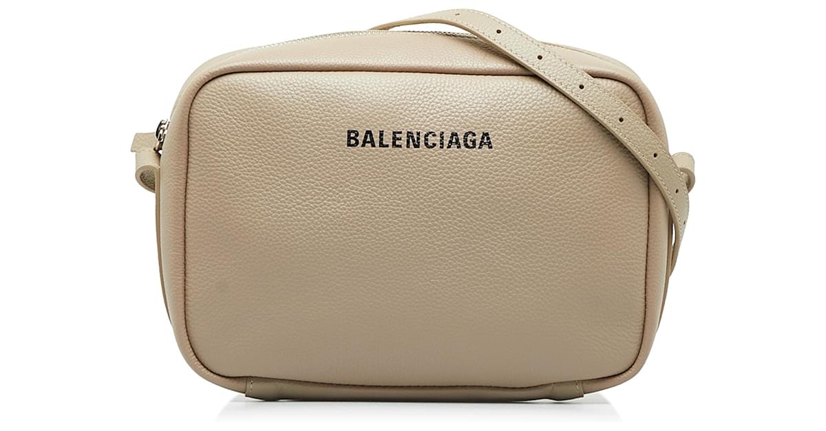 Balenciaga Brown Everyday XS Camera Bag Beige Leather Pony-style