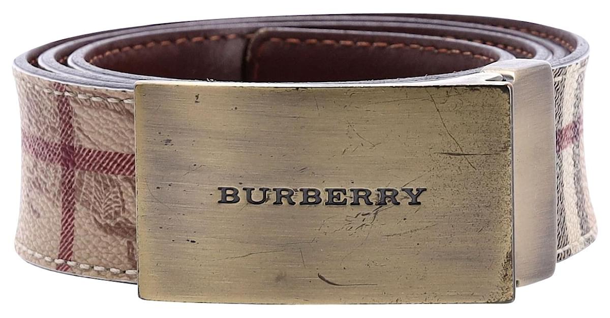 Burberry Check Pattern Belt in Multicolor Leather ref.1023357 - Joli Closet
