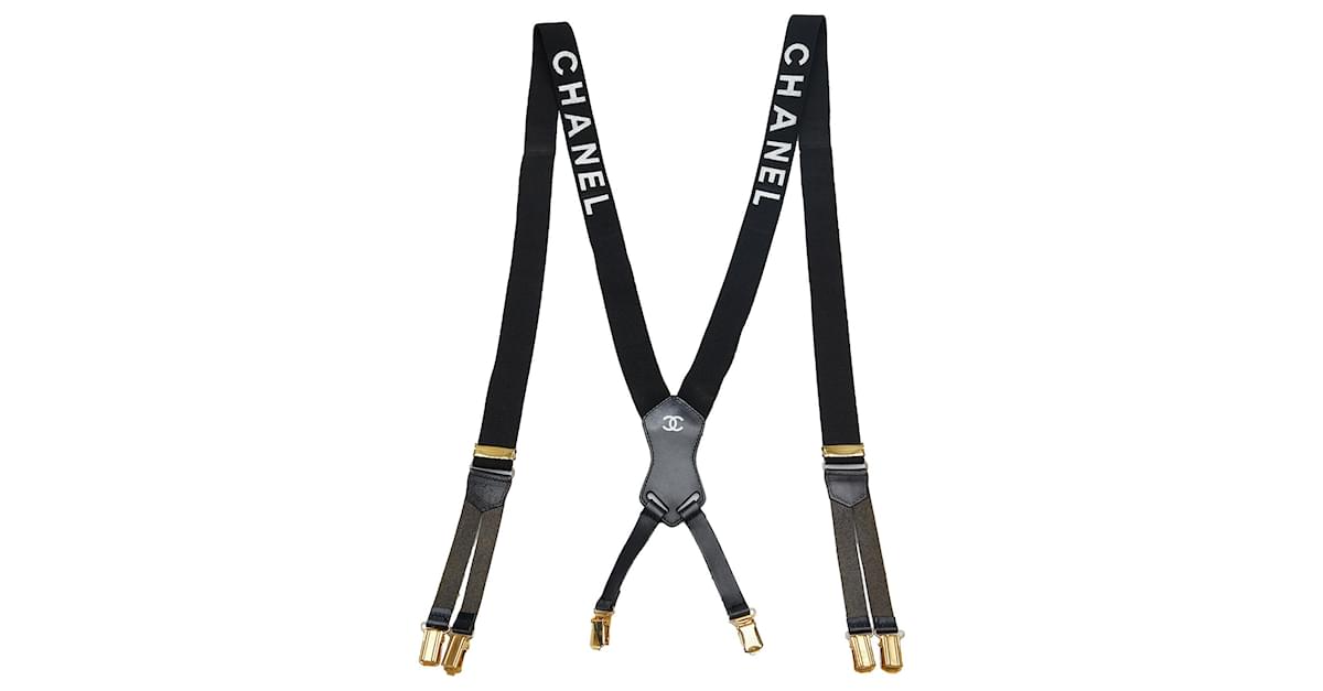 Chanel Logo Suspenders - Black - CHA866601