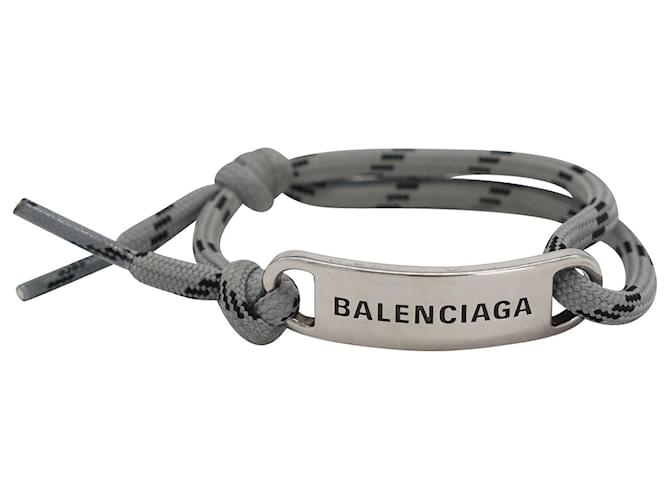 Balenciaga Plate Bracelet in Grey Polyester ref.1024497