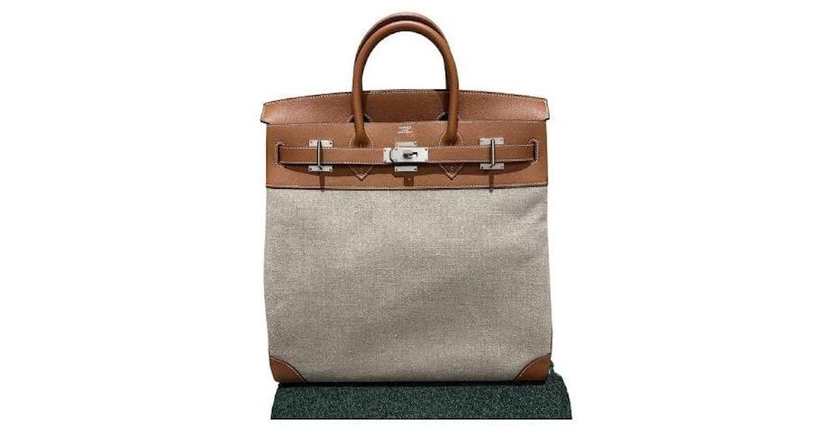 Haut à courroies Hermès Hermes Birkin Haut a Courroies 40 Gold Camel Cloth  ref.1025577 - Joli Closet