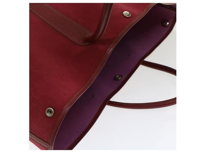 Hermès HERMES Garden Party GM Hand Bag Canvas Red Auth bs6946 Cloth ref ...