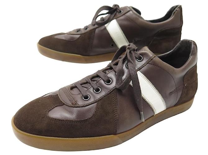 Christian Dior DIOR MEN'S SHOES SNEAKERS B01 41 BROWN LEATHER