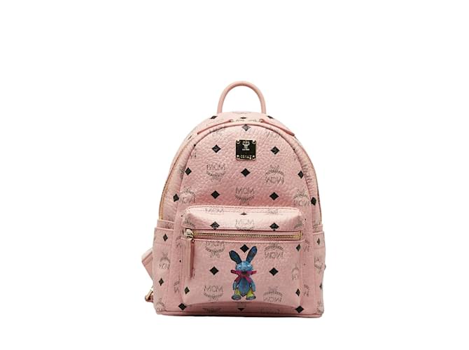 MCM Visetos Stark Rabbit Backpack Pink Cloth ref.JC1028993 (Sold