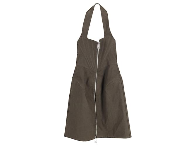 Bottega Veneta Halter Neck Dress in Olive Cotton Denim Green Olive green  ref.JC1029281 (Sold) - Joli Closet