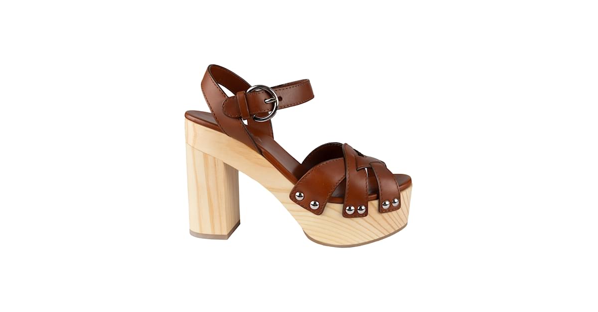 【送料&関税込】Prada Sandals Brown Leather sandals Prada Brown size 35.5 IT in Leather - 49669839