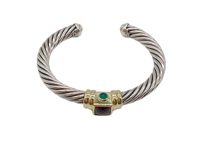 David Yurman 14k amethyst green Onyx Renaissance Cable