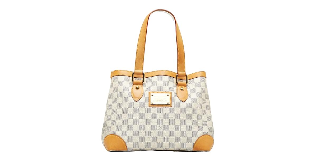 Louis Vuitton, Bags, Louis Vuitton Damier Azur Hampstead Pm Shoulder Tote  Bag Lv White