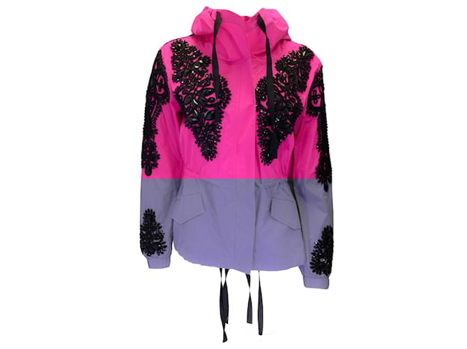 Dries van Noten Fuchsia / Black Valera Embellished Jacket