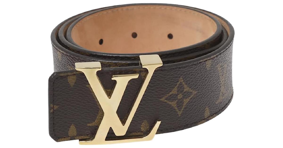 Louis Vuitton Brown Taurillon Leather LV Initiales Belt Size 85CM