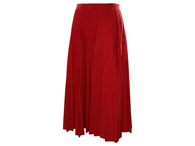 新品 RED VALENTINOスカラップスカート42 Red Valentino Womesn Red High Waisted Knee Length Skirt w