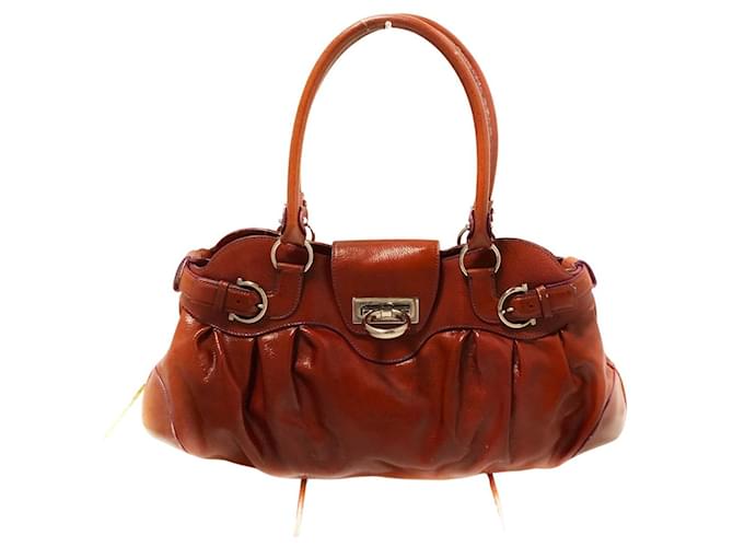 Salvatore Ferragamo エキゾチックレザーMARISA Salvatore Ferragamo Black Leather Marisa Shoulder Bag