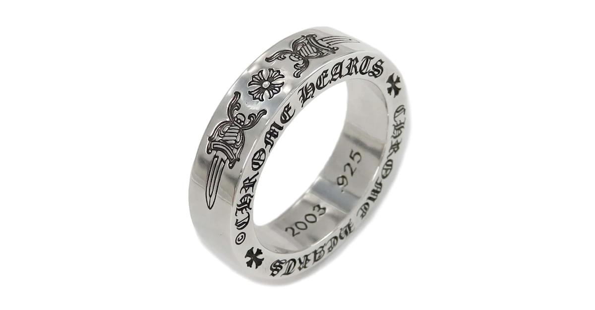 Chrome Hearts Dagger Spacer Ring Silvery Silver Metal ref