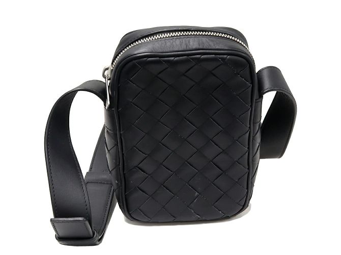 Bottega Veneta Intrecciato Leather Phone Pouch 729296 Black Pony-style ...