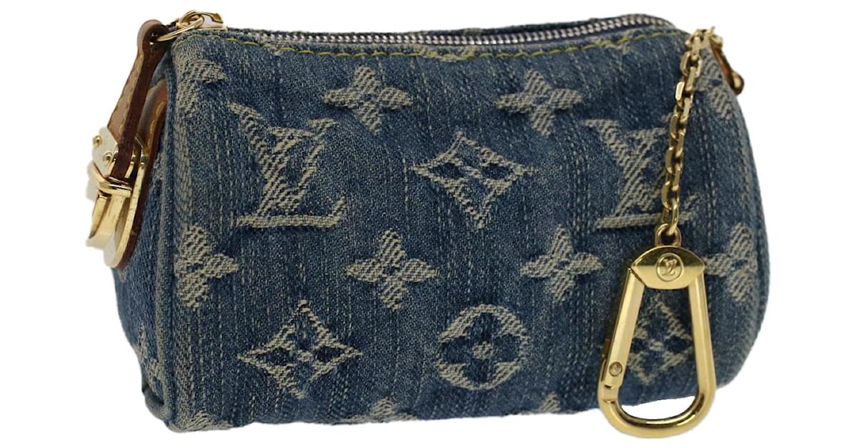 Louis Vuitton Monogram Denim Trousse Speedy Pouch Blue M95082 LV Auth 49707A, Women's