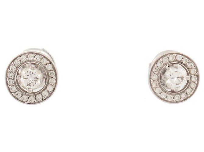 Boucles D'oreilles Boucheron AVA - Or Gris Et Diamants, Occasion