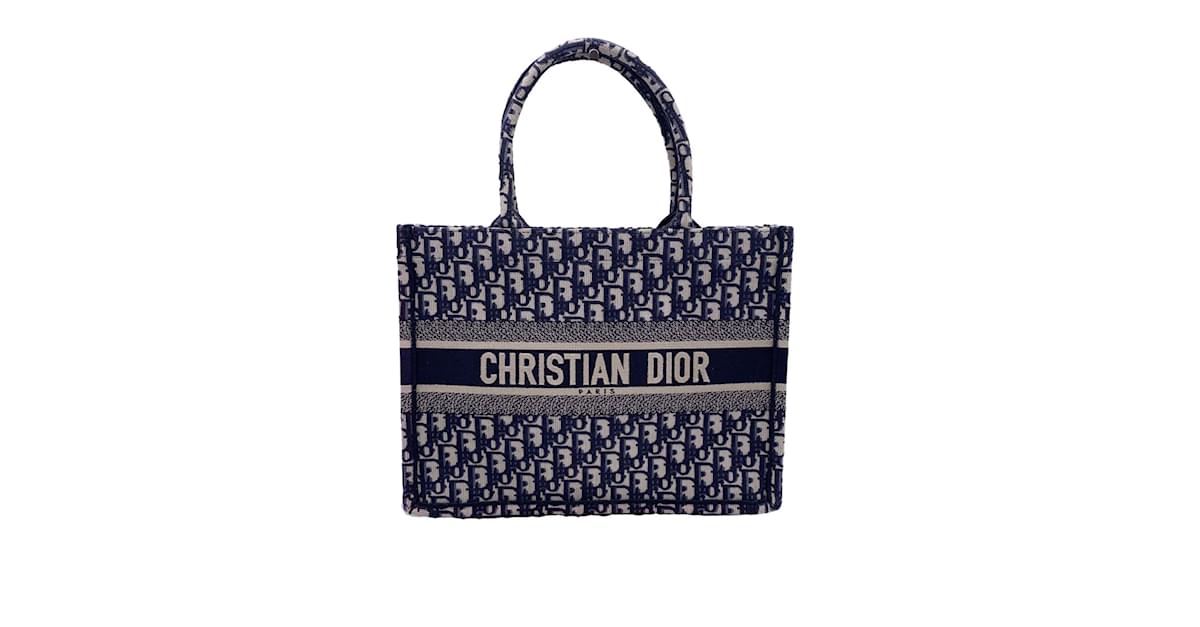 Christian Dior Tote Bag Book Tote Blue Cloth ref.1043025 - Joli Closet