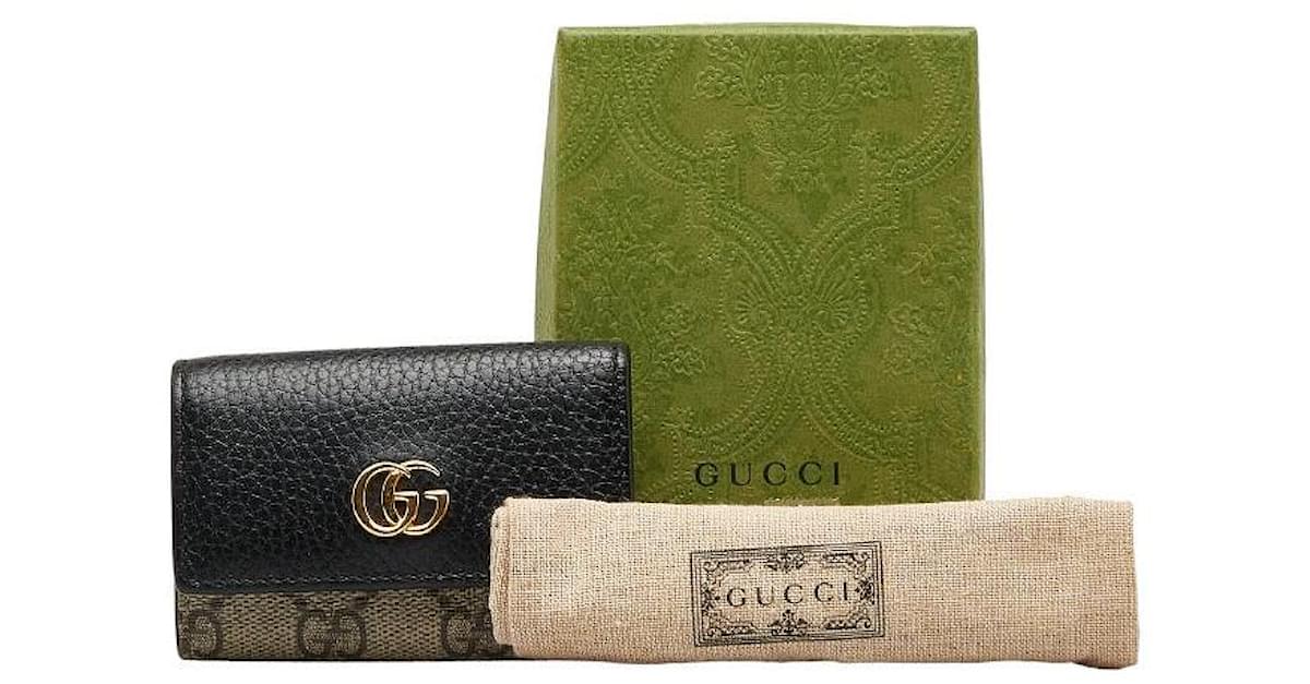 Gucci GG Marmont Leather Key Case 456118 Black Pony-style calfskin  ref.873091 - Joli Closet