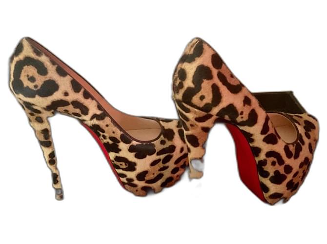 Christian Louboutin Heels Leopard print Pony hair