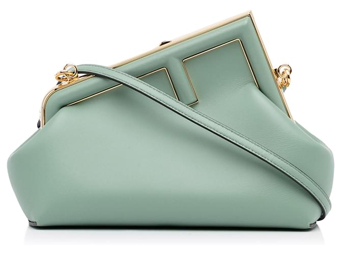 Fendi Green Small First Bag Light green Leather ref.1041334 - Joli