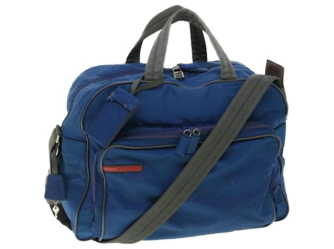 PRADA Sports Boston Bag Nylon 2way Blue Auth bs7615 ref.JC1044627