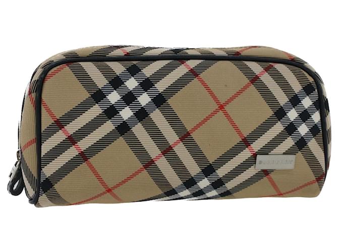 BURBERRY Nova Check Pouch Nylon Beige Auth 51472 ref.1048472