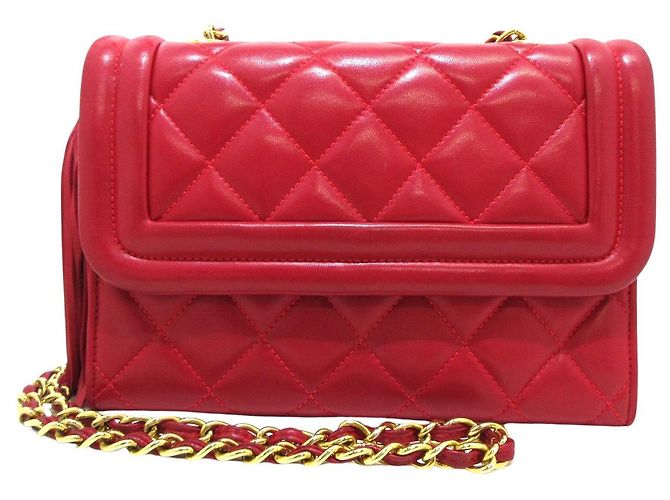 Pochette En Cuir Matelassé Rouge Avec Pompon – Marque Dorothy Perkins, Taille Grande